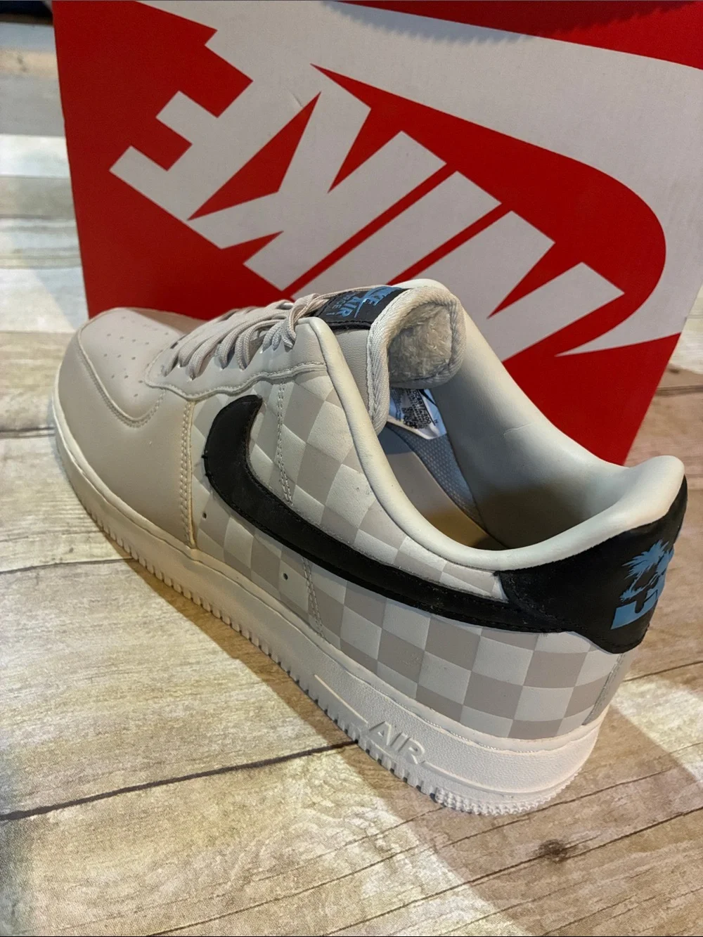 LeBron James Strive for Greatness Nike Air Force 1 Low - Gray with Black Swoosh